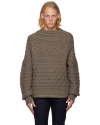 Sacai Brown Crewneck Sweater