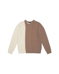 French Connection Colorblock Ribbed Cable Knit Sweater