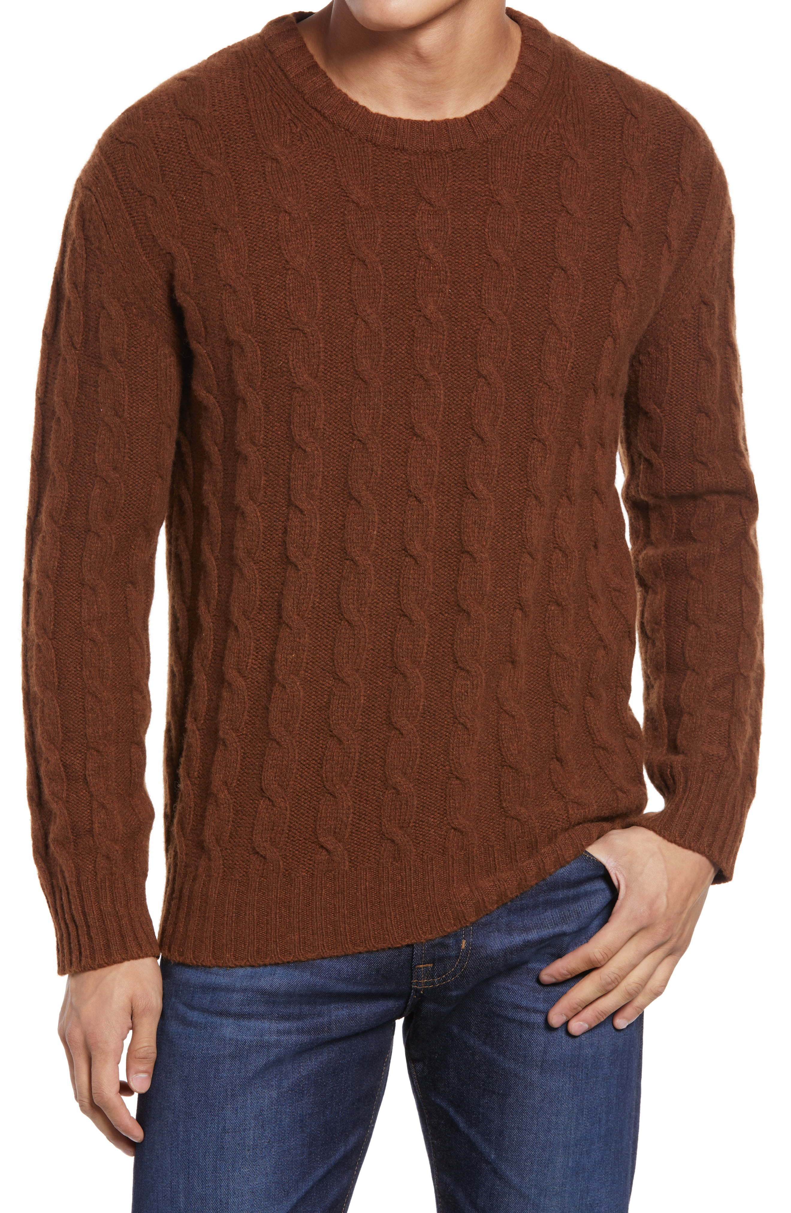 Nn07 Fabian Cable Knit Wool Crewneck Sweater, $87 | Nordstrom | Lookastic