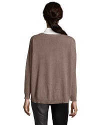 Hayden Goosedown Heather Pointelle Cable Cashmere Sweater
