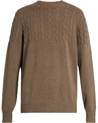 Brunello Cucinelli Half Cable Knit Wool And Cashmere Blend Sweater