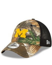 New Era Realtree Camoblack Michigan Wolverines Team Mesh 39thirty Flex Hat