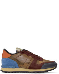 Brown Camouflage Canvas Low Top Sneakers