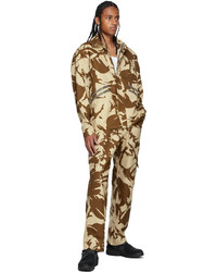 Paria Farzaneh Brown Beige Camouflage Hunting Jacket