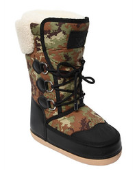 Dsquared2 Camouflage Nylon Faux Leather Boots