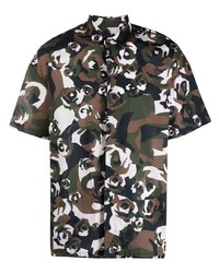 Brown Camouflage Short Sleeve Shirt