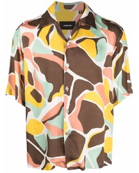 Costumein Camouflage Print Short Sleeved Shirt