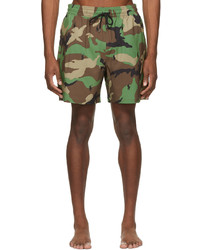 Brown Camouflage Swim Shorts