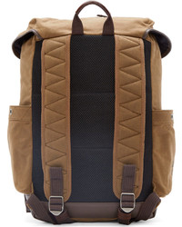Diesel Brown Canvas Leather Backpack