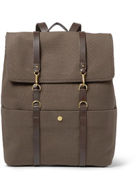Mismo Leather Trimmed Cotton Canvas Backpack