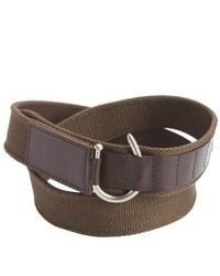 American Beltway Canvas And Leather Belt Brown