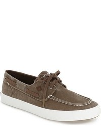 Brown Canvas Boat Shoes