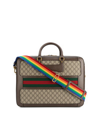 Gucci Leather Rainbow Strap Gg Briefcase