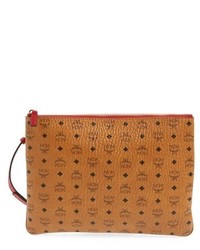 MCM Heritage Convertible Coated Canvas Zip Pouch