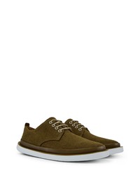 Brown Canvas Derby Shoes