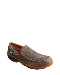 Brown Canvas Driving Shoes