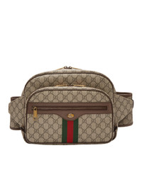 Gucci Brown Gg Supreme Ophidia Belt Bag