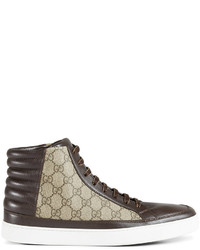 gucci high tops brown