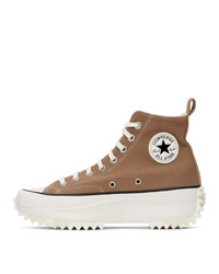 Converse Taupe Marble Run Star Hike High Sneakers