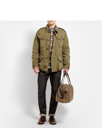 J.Crew Abingdon Waxed Cotton Canvas And Leather Holdall