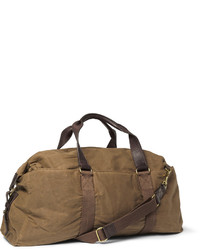 J.Crew Abingdon Waxed Cotton Canvas And Leather Holdall