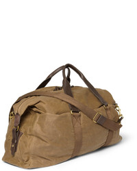 J.Crew Abingdon Waxed Cotton Canvas And Leather Holdall Bag