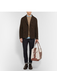 Brunello Cucinelli Textured Leather And Canvas Holdall