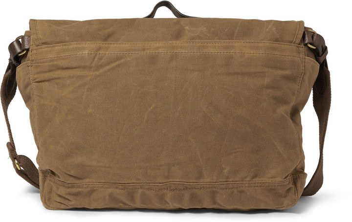 J.Crew Abingdon Waxed Cotton Canvas And Leather Messenger Bag, $100 ...