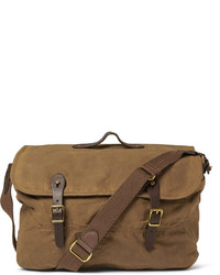 J.Crew Abingdon Waxed Cotton Canvas And Leather Messenger Bag