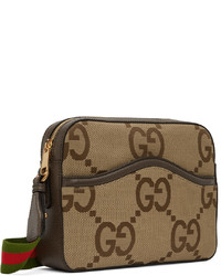 Gucci Beige Brown Jumbo Gg Messenger Bag