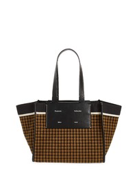 Proenza Schouler White Label Large Morris Check Canvas Tote In Blacktobacco At Nordstrom