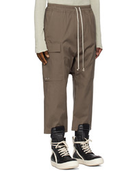 Rick Owens Taupe Cropped Cargo Pants