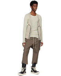 Rick Owens Taupe Cropped Cargo Pants