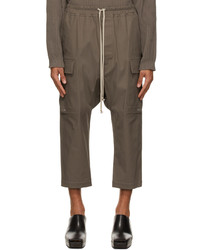Rick Owens Taupe Cropped Cargo Pants