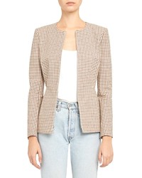 Theory Check Zip Front Sculpted Jacket