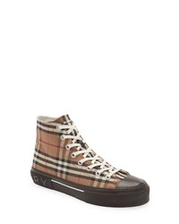 Burberry Jack Check High Top Sneaker In Birch Brown Ip Chk At Nordstrom