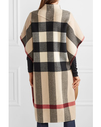 Burberry Reversible Checked Wool Blend Cape