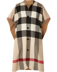 Burberry Reversible Checked Wool Blend Cape