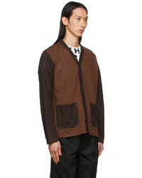 Comme des Garcons Homme Brown Check Panelled Cardigan