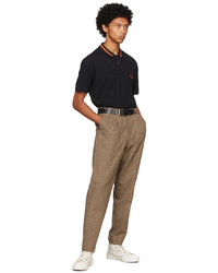 Ps By Paul Smith Brown Check Pleated Trousers