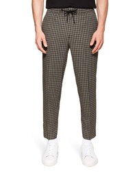 Topman Check Relaxed Cropped Trousers