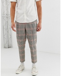 ASOS DESIGN Tapered Trouser In Brown Check