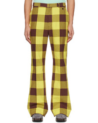 Acne Studios Yellow Brown Check Trousers