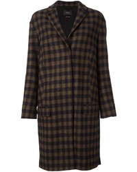 Odeeh Checked Knee Length Coat