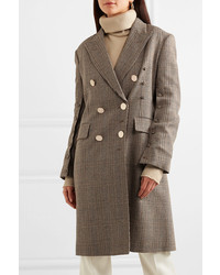 Hillier Bartley Oversized Double Breasted Checked Wool Coat