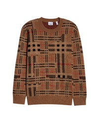 Burberry Mixed Check Jacquard Cashmere Sweater