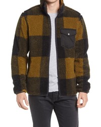 Brown Check Fleece Zip Sweater