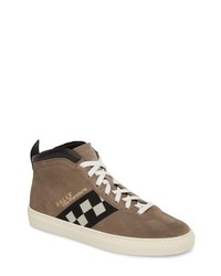 Brown Check High Top Sneakers