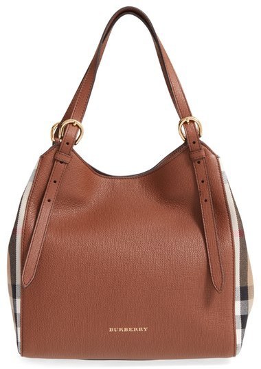 Burberry Canterbury House Check Leather Tote Brown, $1,250