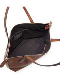 Burberry Welburn Medium Leather Check Tote Bag Tan